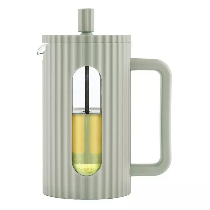 Infuzor din sticla, aparat pentru cafea, ceai sau ierburi, capacitate 600 ml, verde, Klausberg
