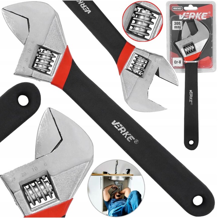 Cheie reglabila, dechidere maxima 35 mm, lungime 300mm, crom-vanadiu, Verke