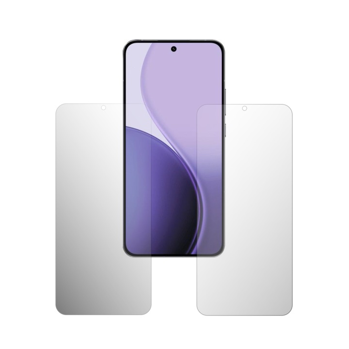 Комплект от 2X Folie24 протектори за екран, за Oppo Reno14 Pro, 1X ултрапрозрачни + 1X матови, пълно покритие на дисплея, самозалепващи се, гъвкави със саморегенерация