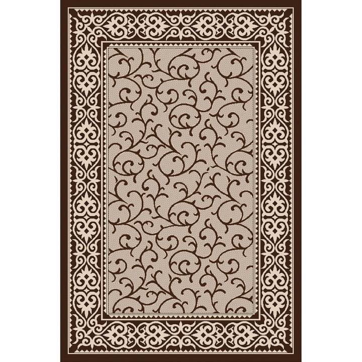 Килим от юта, модел Covorexpert Natura 1918-19, размер 80 x 150 см, кремав, кафяв, антиалергичен, полипропилен, хол, спалня, трапезария, офис