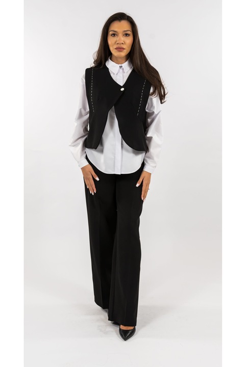 Compleu Office Camasa Vesta si Pantaloni Federica, Negru