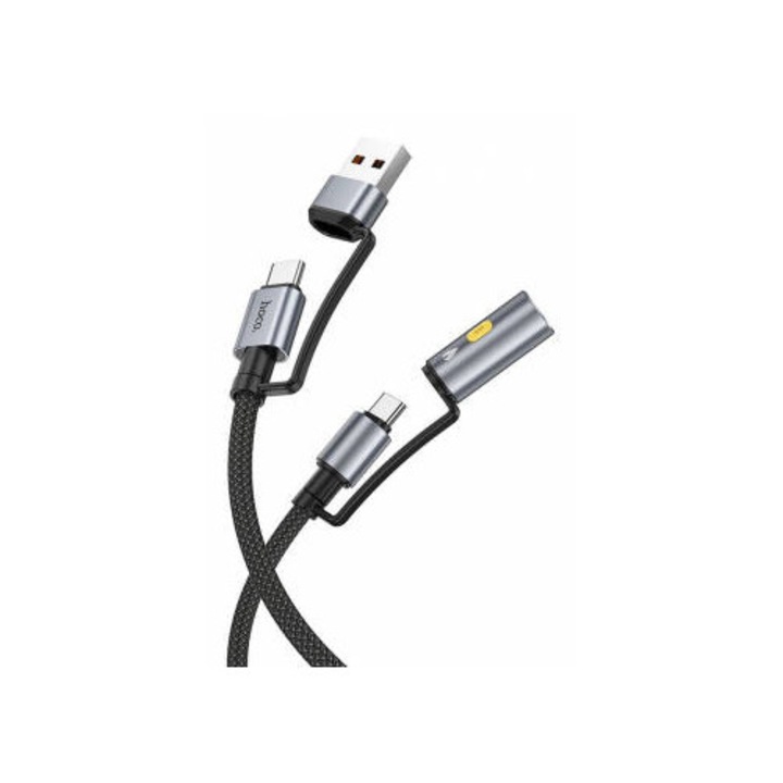 Cabluri de date Hoco USB-C / USB-A - USB-C / Bricheta U138, 60W, 1.2m, Negru