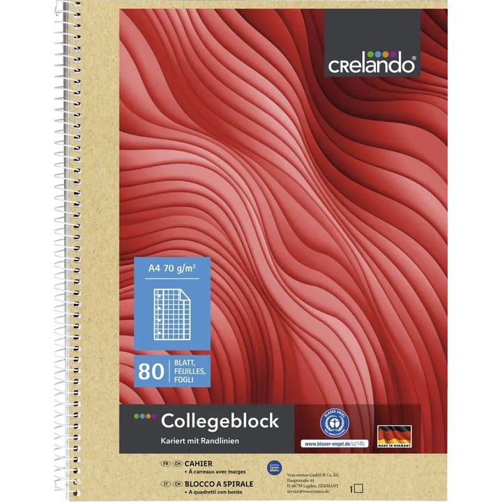 Crelando A4-es spirál matematikai jegyzetfüzet – 80 lap