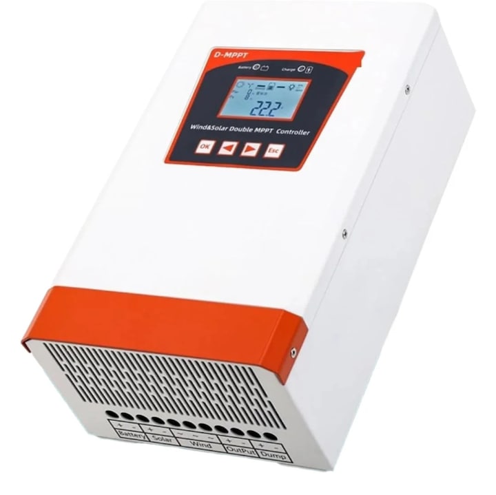 Napelemes szélenergia hibrid vezérlő 6000W dupla MPPT 12V 24V automatikus szabályozó, fehér