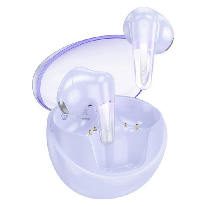Hoco ew202 bluetooth fülhallgató sztereo, v5.4, tws, mikrofon + töltőtok, lila