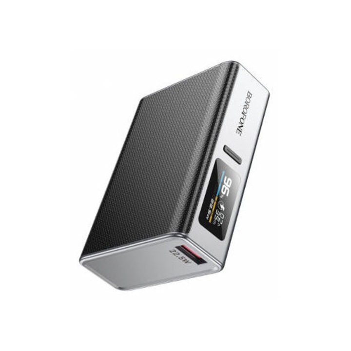Baterie Externă Borofone BJ72 10000mAh 22.5W QC + PD USB-A, USB-C Gri