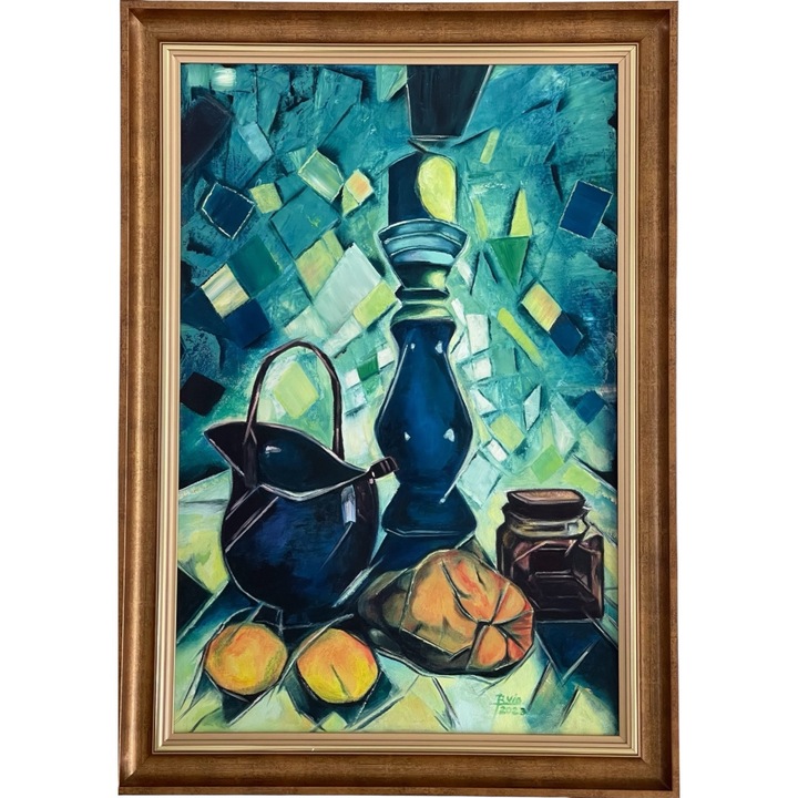 Tablou original pe panza – Caleidoscop – pictat manual in ulei, 40x60 cm, unicat, cu