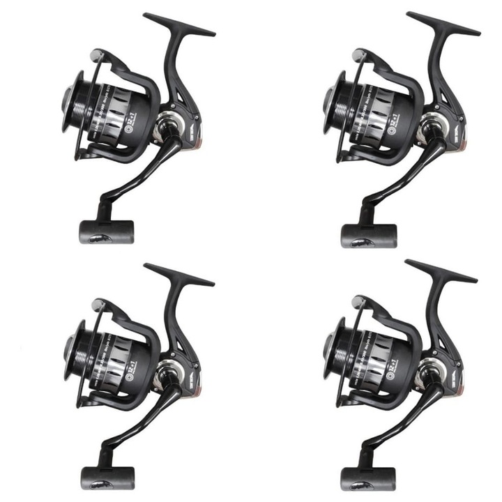 Set 4 Mulinete Cool Angel, 7000, Aluminiu, 13 Rulmenti, Corp Grafit, Frână Rapidă