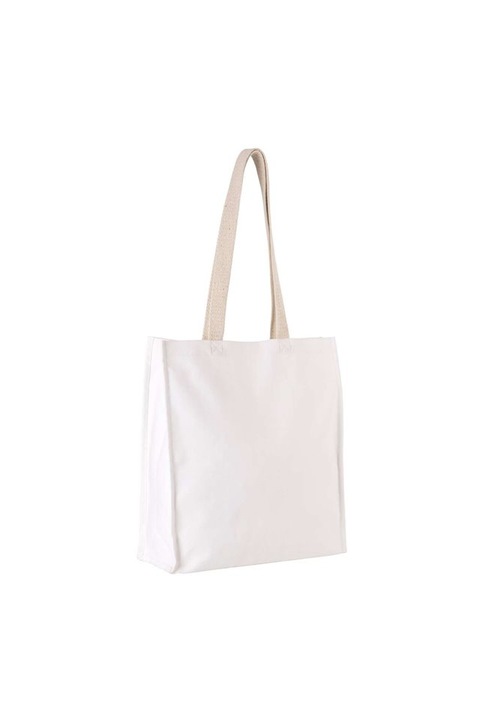 Sacosa de cumparaturi, cu burduf, 39x35x13cm, Kimood KI0251, Alb, Universal