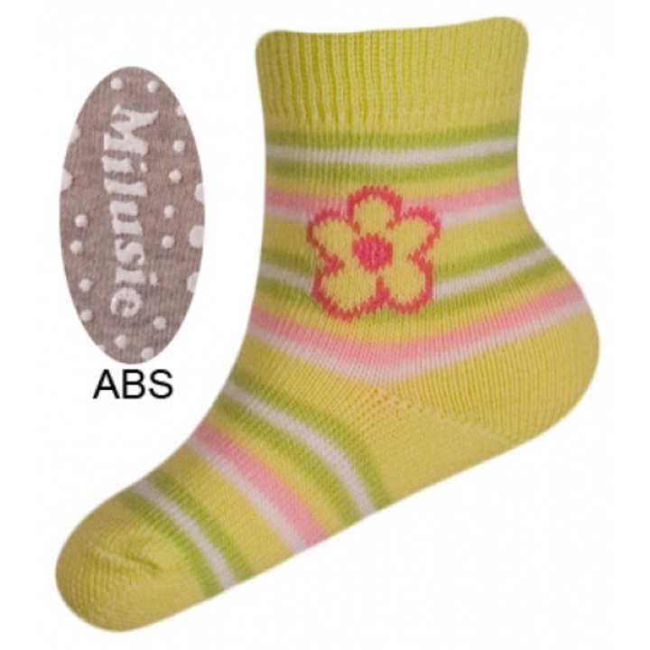 Sosete pentru fete cu ABS Milusie B2213F-V-9-10-cm, Gri 9-10 CM Standard