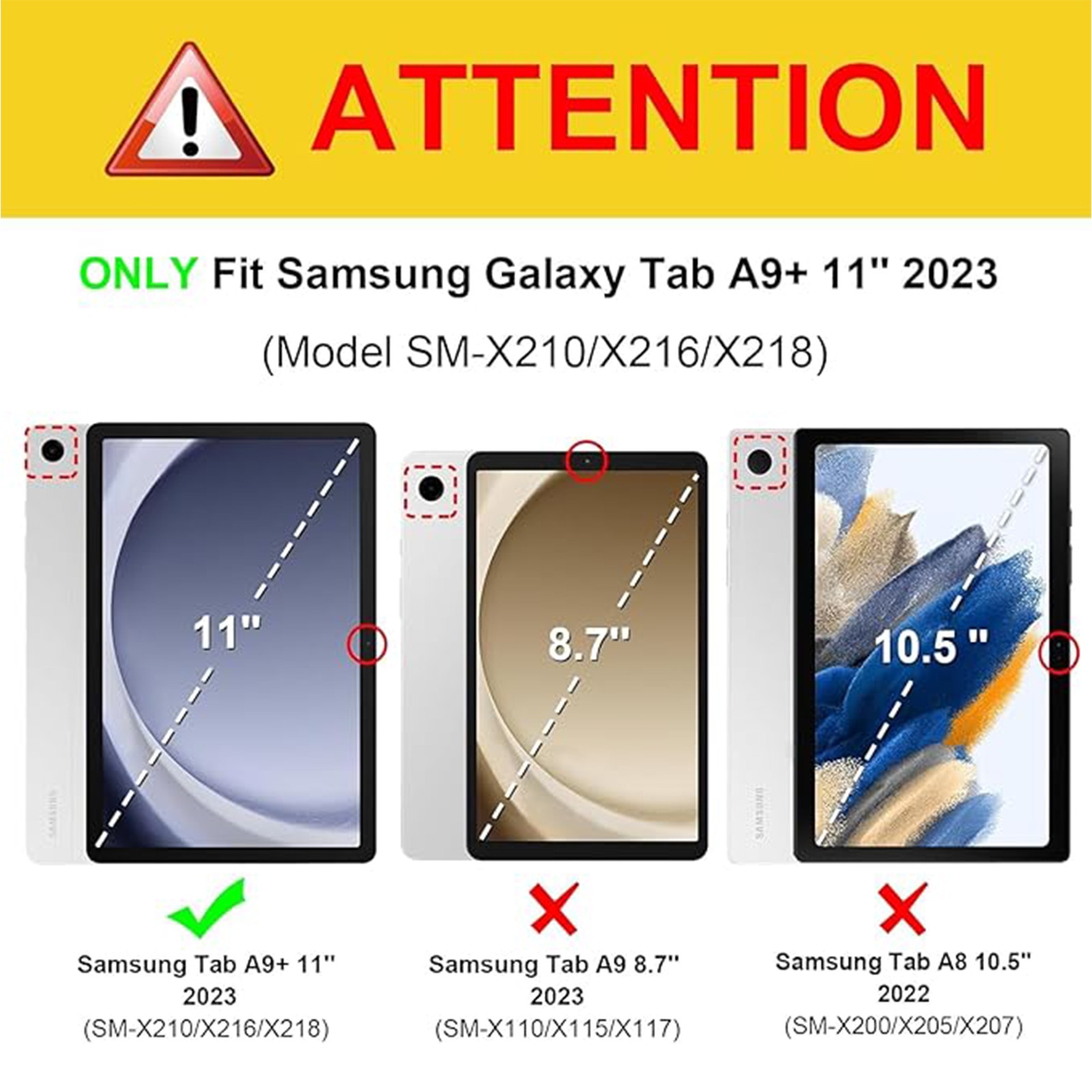 Husa tableta AYSTOAYS®, pentru Samsung Galaxy Tab A9 Plus 11.0" (2023), rezistenta la socuri, Rezistent la uzura, Usor de instalat, Portabil, Transparenta