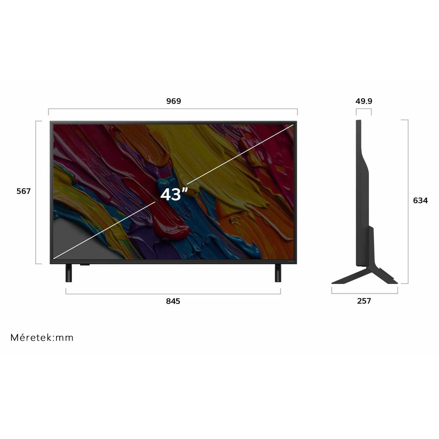 Televizor LG 43QNED82A3B 43inch 108cm QNED 4K UHD DVB-T2/C/S/S2 Smart TV Wi-Fi Bluetooth 3xHDMI 1xUSB 60Hz Negru