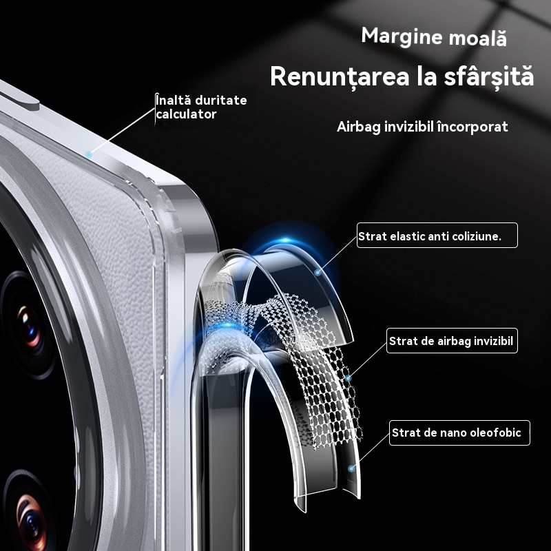 Husa magnetica compatibila cu Xiaomi 15 Ultra, Esther Beauty®, protectie completa a carcasei, rama TPU rezistenta la socuri, Negru