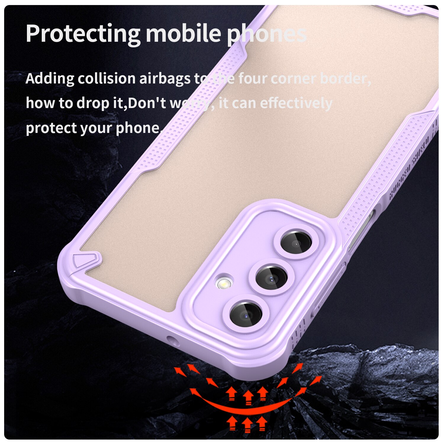 Husa telefon, pentru Samsung Galaxy A16 Armura de ulei confortabil TPU impermeabil + PC moale Semi-translucentmatte simt, Violet, Transparent