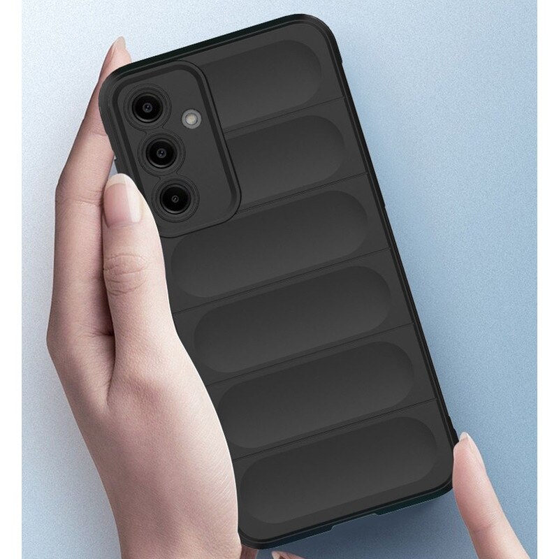 Husa telefon, pentru Samsung Galaxy S25 Plus / S25+, Heavy Duty 3D cu dungi senzoriale Soft Silicone Full Portection Rezistent la socuri, Alb perlat