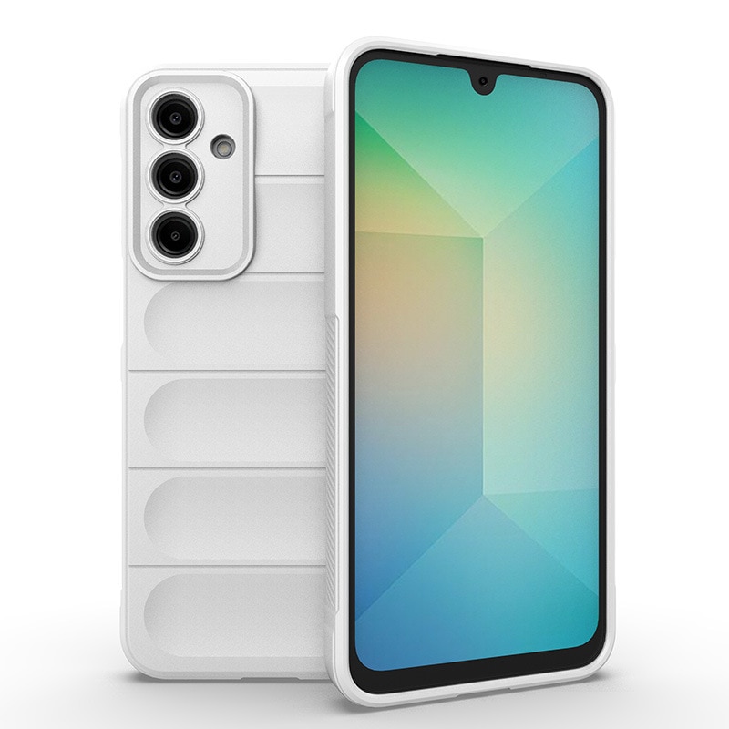 Husa telefon, pentru Samsung Galaxy S25 Plus / S25+, Heavy Duty 3D cu dungi senzoriale Soft Silicone Full Portection Rezistent la socuri, Alb perlat