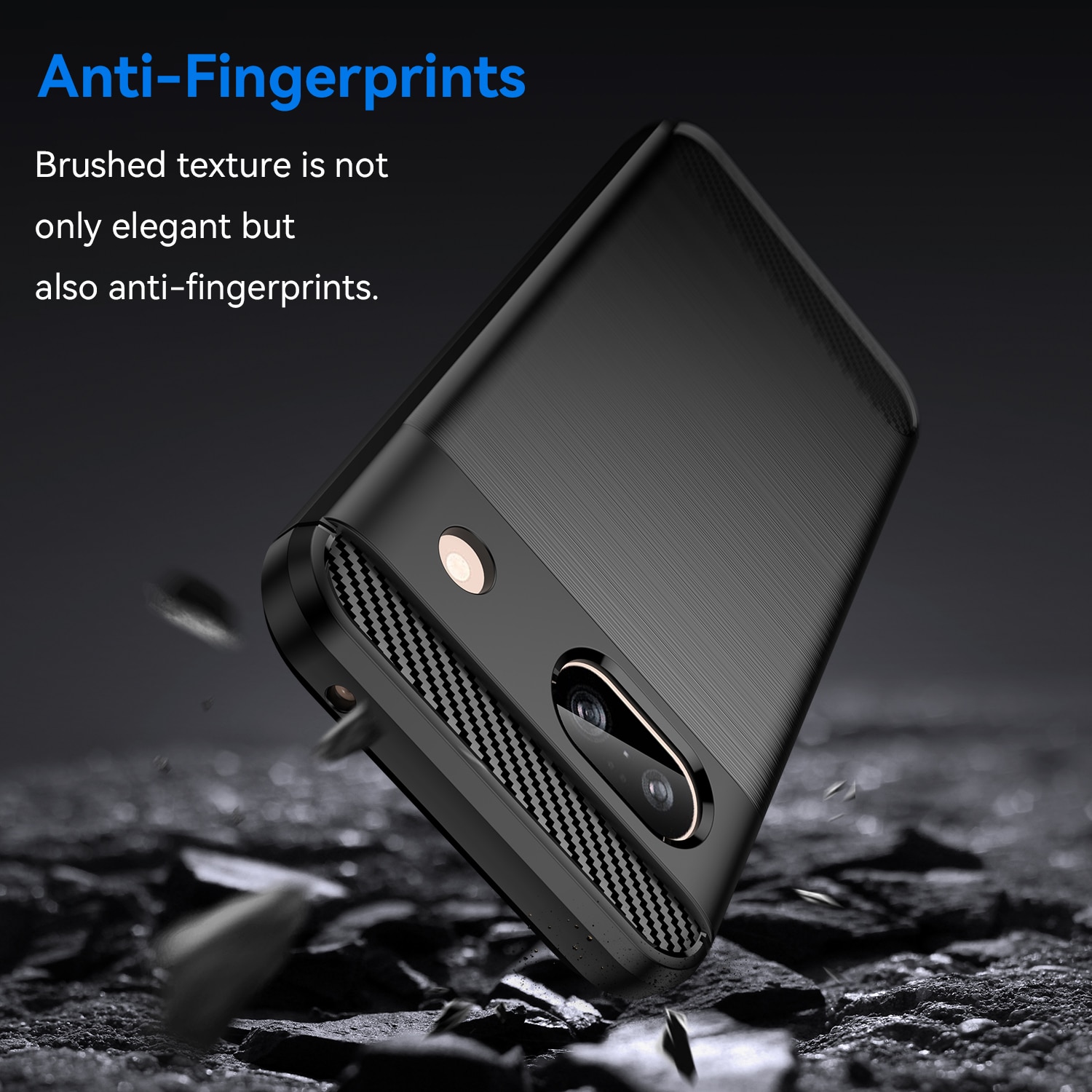 Husa telefon, pentru Google Pixel 8a 5G, De inalta calitate subtire si usoara periata confortabila TPU Soft Feel, Carbon Fiber Negru