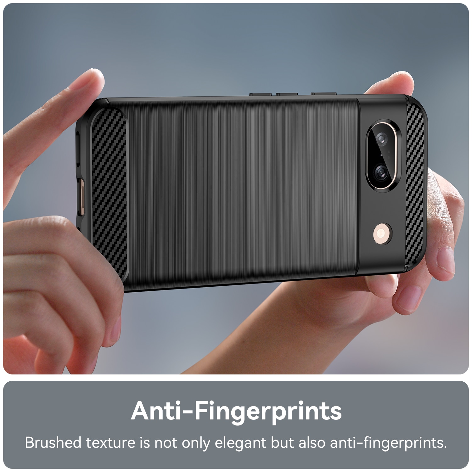 Husa telefon, pentru Google Pixel 8a 5G, De inalta calitate subtire si usoara periata confortabila TPU Soft Feel, Carbon Fiber Negru