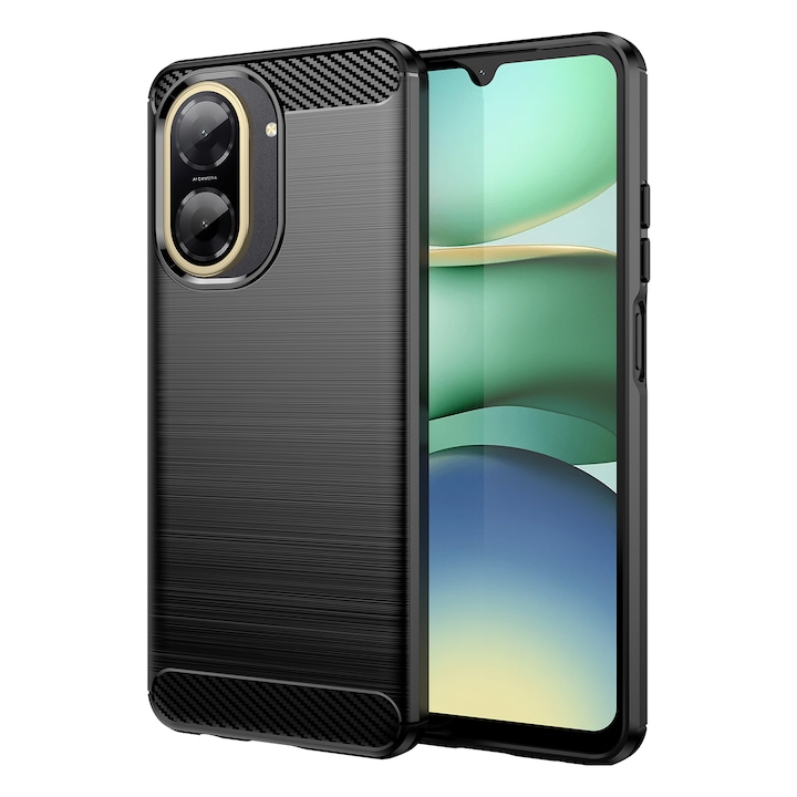 Husa telefon, pentru Redmi A5 4G, De inalta calitate subtire si usoara periata confortabila TPU Soft Feel, Carbon Fiber Negru