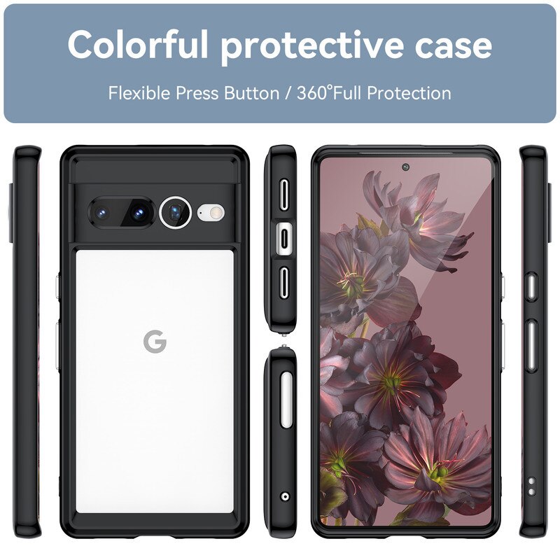 Husa telefon, pentru Google Pixel 7 Pro De inalta calitate Hard Backplane Soft Border Pure si Luminos Simtire confortabila, Negru, Transparent