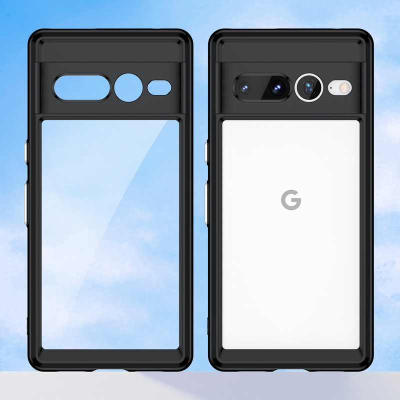 Husa telefon, pentru Google Pixel 7 Pro De inalta calitate Hard Backplane Soft Border Pure si Luminos Simtire confortabila, Negru, Transparent