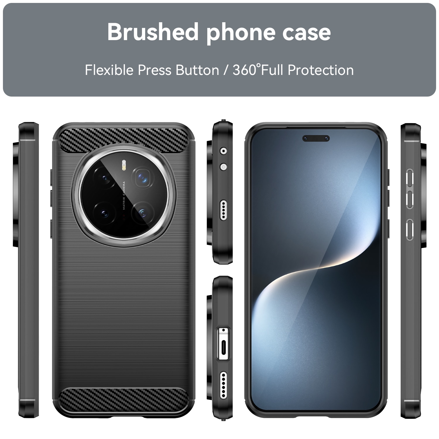 Husa telefon, pentru Honor Magic 7 Pro 5G, De inalta calitate subtire si usoara periata confortabila TPU Soft Feel, Carbon Fiber Negru