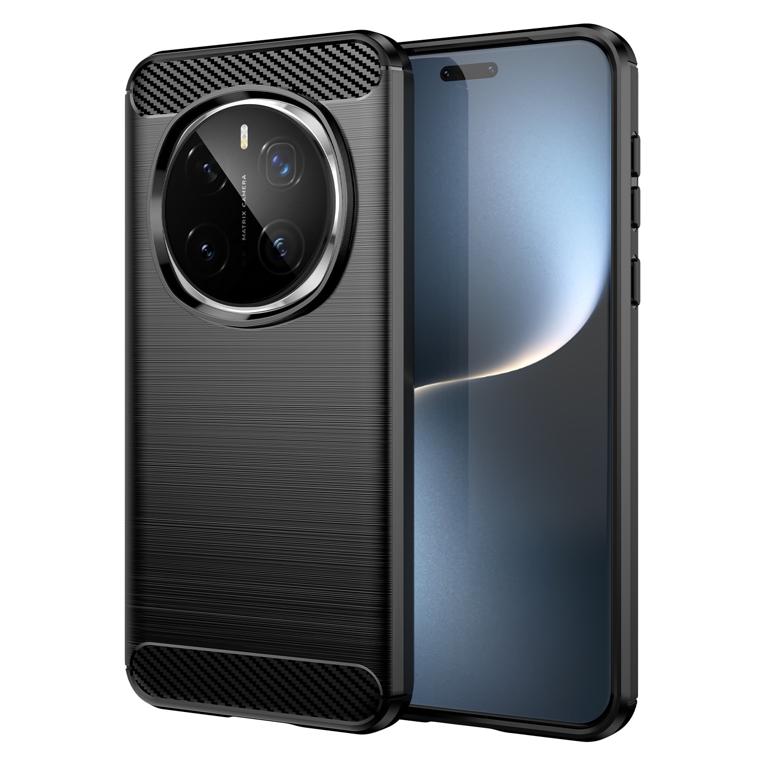 Husa telefon, pentru Honor Magic 7 Pro 5G, De inalta calitate subtire si usoara periata confortabila TPU Soft Feel, Carbon Fiber Negru