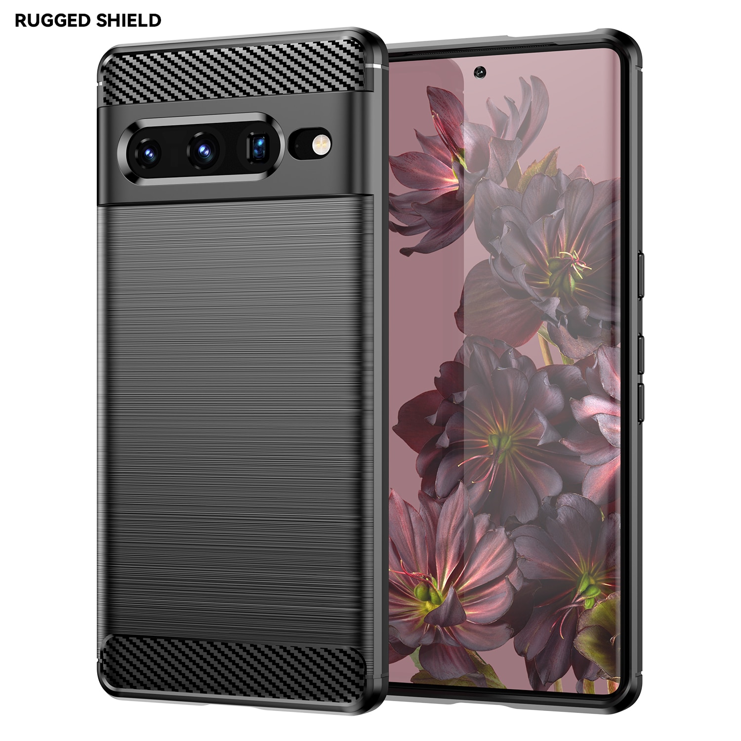 Husa telefon, pentru Google Pixel 7 Pro, De inalta calitate subtire si usoara periata confortabila TPU Soft Feel, Carbon Fiber Negru