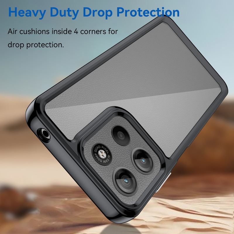 Husa telefon, pentru Motorola Moto G15 De inalta calitate Hard Backplane Soft Border Pure si Luminos Simtire confortabila, Negru, Transparent