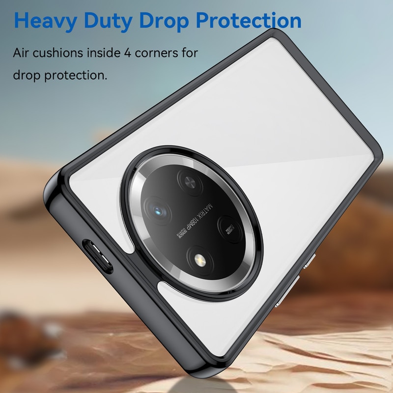 Husa telefon, pentru Honor Magic7 Lite De inalta calitate Hard Backplane Soft Border Pure si Luminos Simtire confortabila, Negru, Transparent