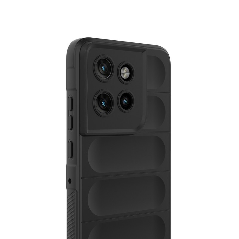 Husa telefon, pentru Motorola Edge 50 Neo 5G, Heavy Duty 3D cu dungi senzoriale Soft Silicone Full Portection Rezistent la socuri, Alb perlat