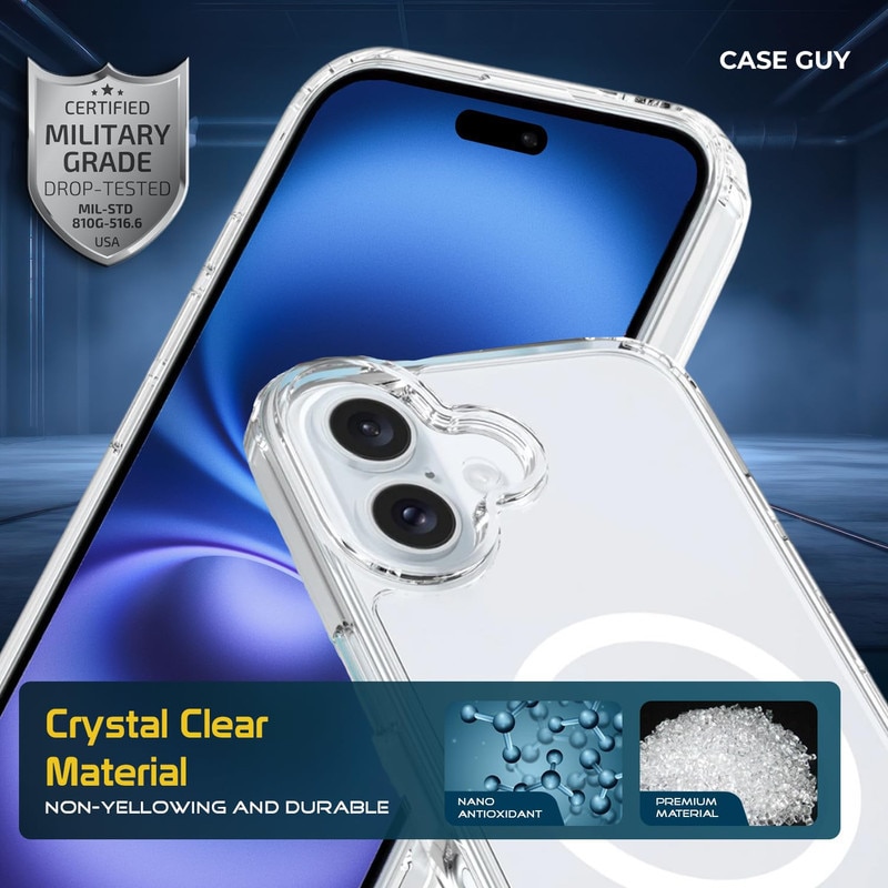 Husa telefon, pentru iPhone 16 5G Anti-ingalbenire si anti-zgarietura, Alb transparent