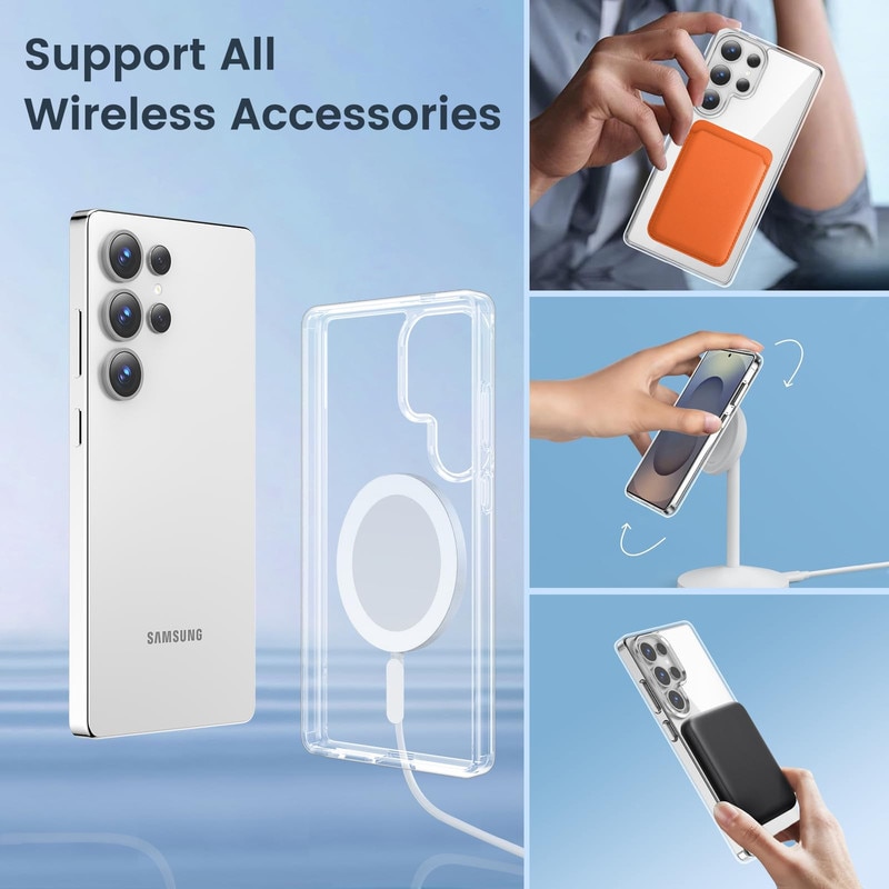 Husa telefon, pentru Samsung Galaxy S22 Ultra Anti-ingalbenire si anti-zgarietura, Alb transparent