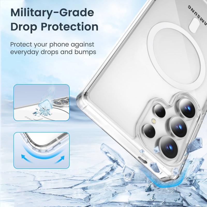Husa telefon, pentru Samsung Galaxy S22 Ultra Anti-ingalbenire si anti-zgarietura, Alb transparent