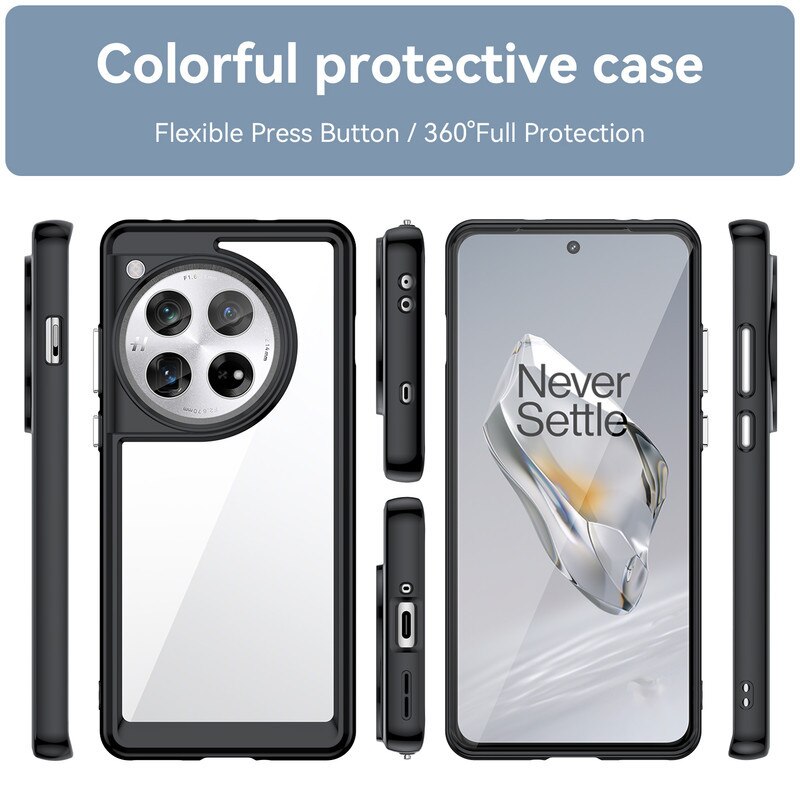 Husa telefon, pentru OnePlus 12 5G De inalta calitate Hard Backplane Soft Border Pure si Luminos Simtire confortabila, Negru, Transparent