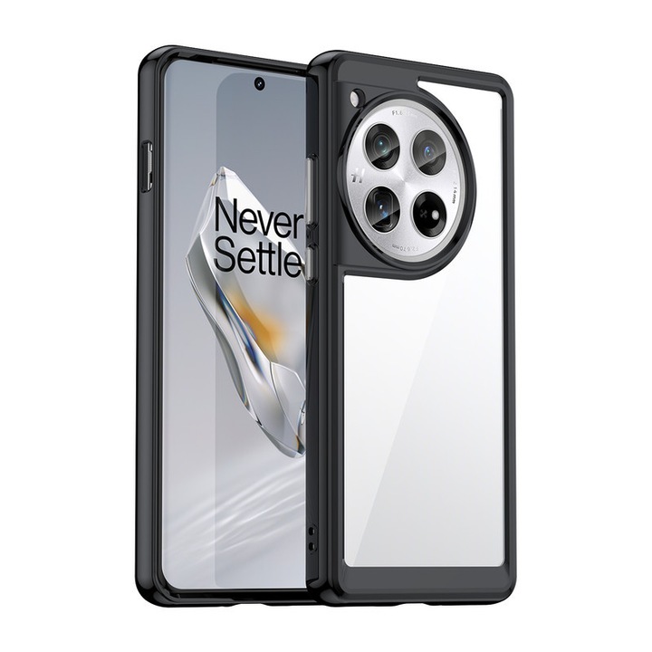 Husa telefon, pentru OnePlus 12 5G De inalta calitate Hard Backplane Soft Border Pure si Luminos Simtire confortabila, Negru, Transparent