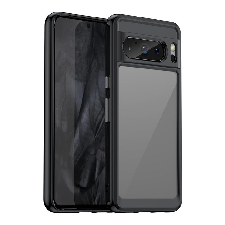 Husa telefon, pentru Google Pixel 8 Pro De inalta calitate Hard Backplane Soft Border Pure si Luminos Simtire confortabila, Negru, Transparent