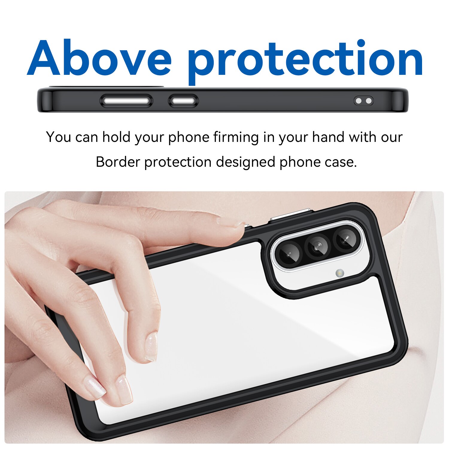 Husa telefon, pentru Samsung Galaxy A56 5G De inalta calitate Hard Backplane Soft Border Pure si Luminos Simtire confortabila, Negru, Transparent