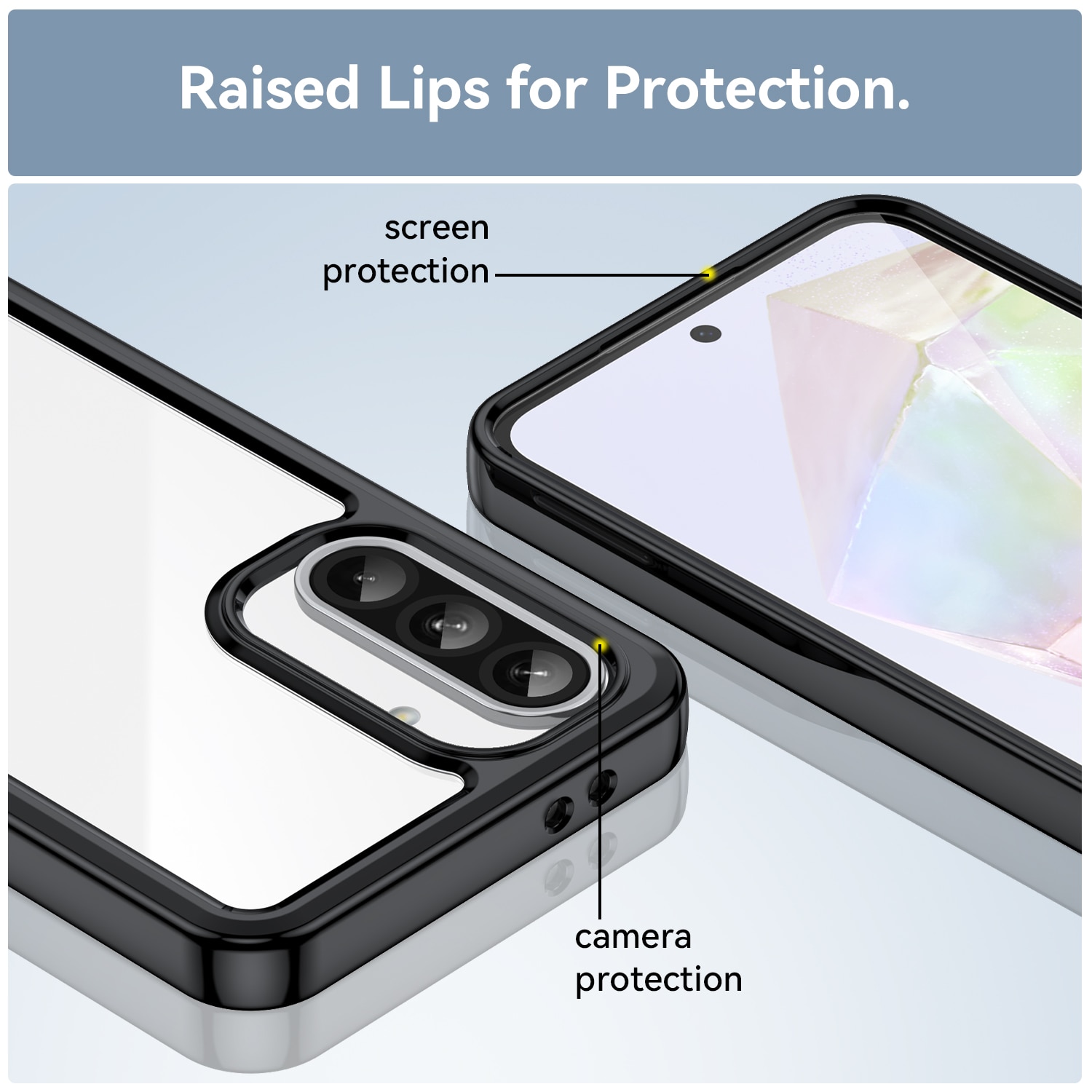 Husa telefon, pentru Samsung Galaxy A56 5G De inalta calitate Hard Backplane Soft Border Pure si Luminos Simtire confortabila, Negru, Transparent
