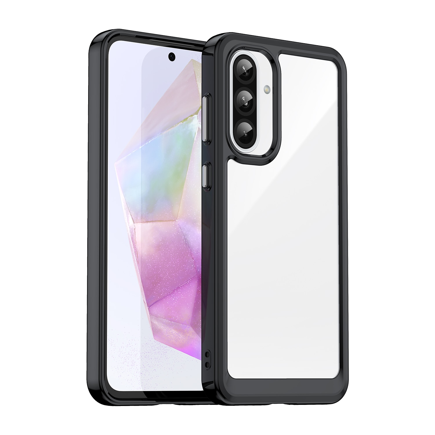 Husa telefon, pentru Samsung Galaxy A56 5G De inalta calitate Hard Backplane Soft Border Pure si Luminos Simtire confortabila, Negru, Transparent
