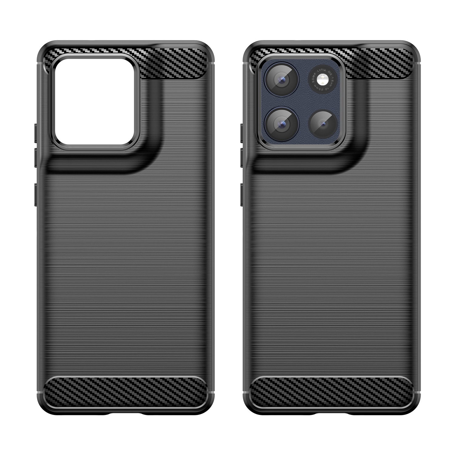 Husa telefon, pentru Motorola G86 5G, De inalta calitate subtire si usoara periata confortabila TPU Soft Feel, Carbon Fiber Negru