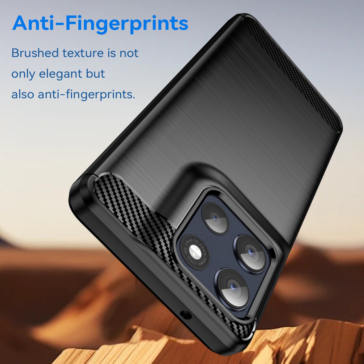 Husa telefon, pentru Motorola G86 5G, De inalta calitate subtire si usoara periata confortabila TPU Soft Feel, Carbon Fiber Negru