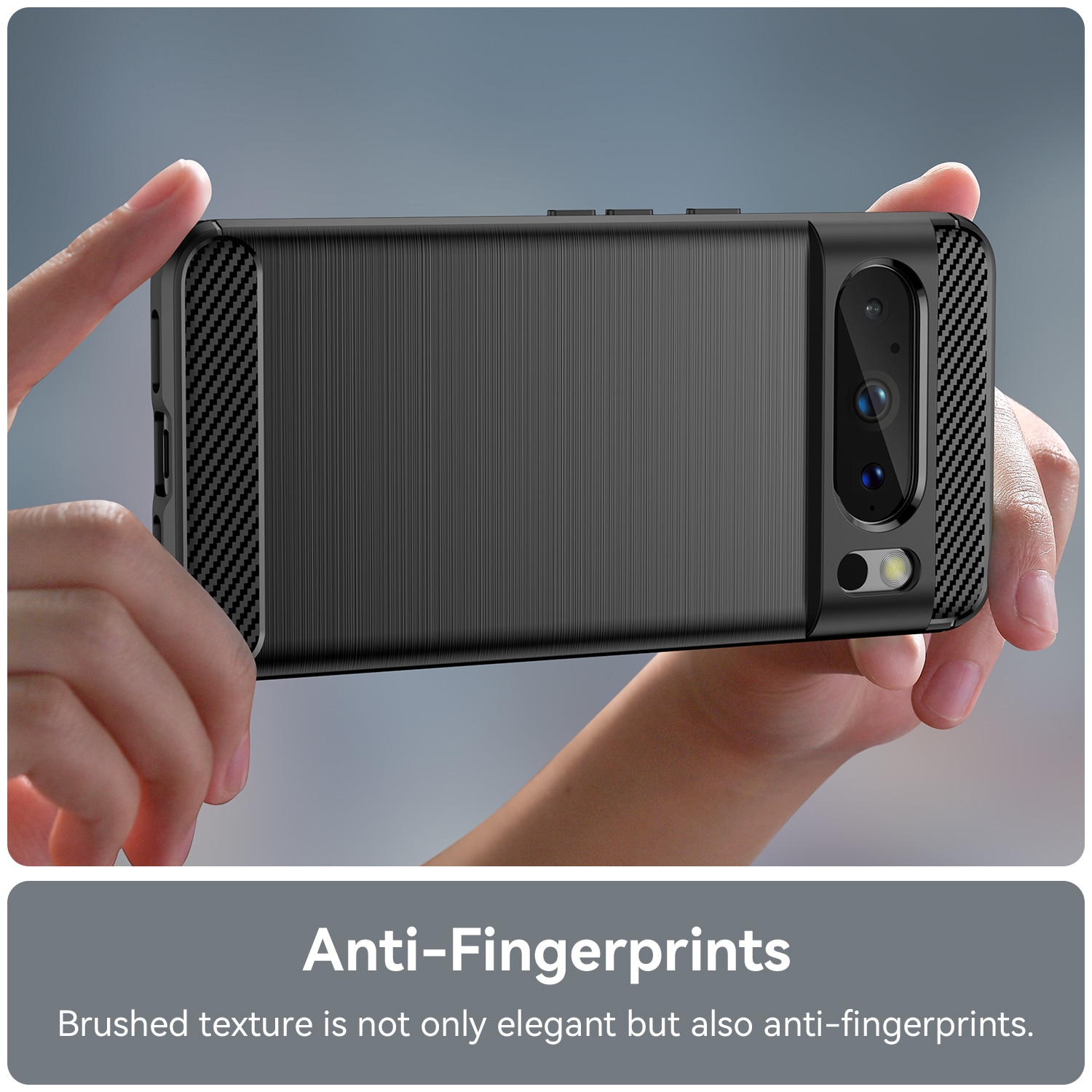 Husa telefon, pentru Google Pixel 8 Pro, De inalta calitate subtire si usoara periata confortabila TPU Soft Feel, Carbon Fiber Negru