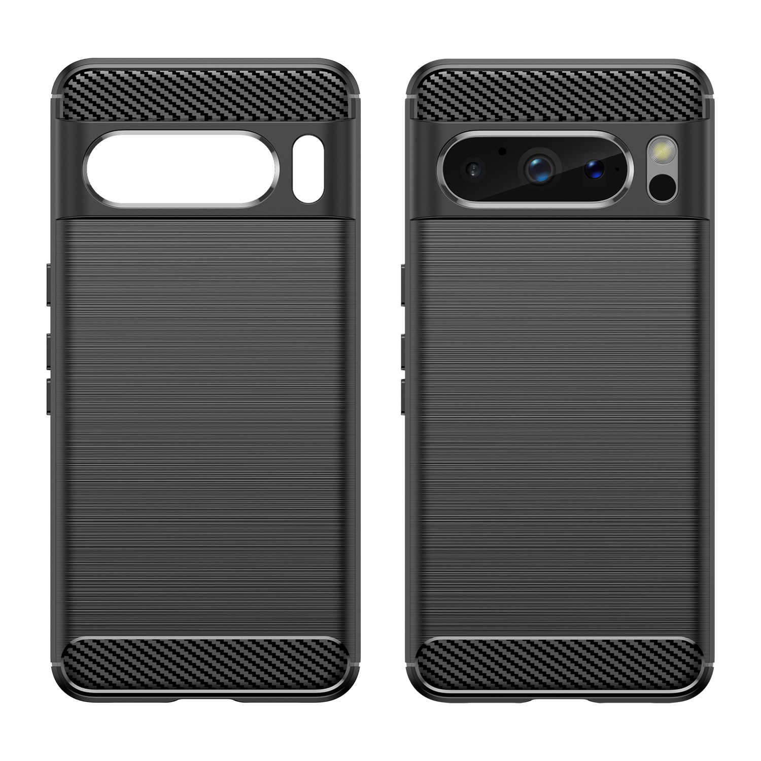 Husa telefon, pentru Google Pixel 8 Pro, De inalta calitate subtire si usoara periata confortabila TPU Soft Feel, Carbon Fiber Negru