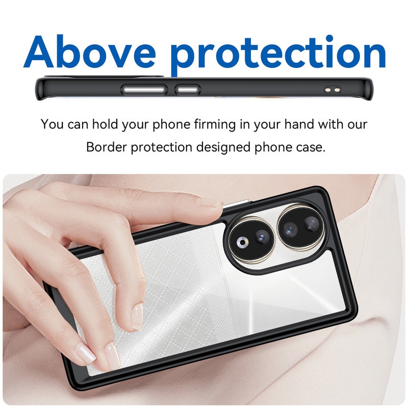 Husa telefon, pentru Honor 90 5G De inalta calitate Hard Backplane Soft Border Pure si Luminos Simtire confortabila, Negru, Transparent