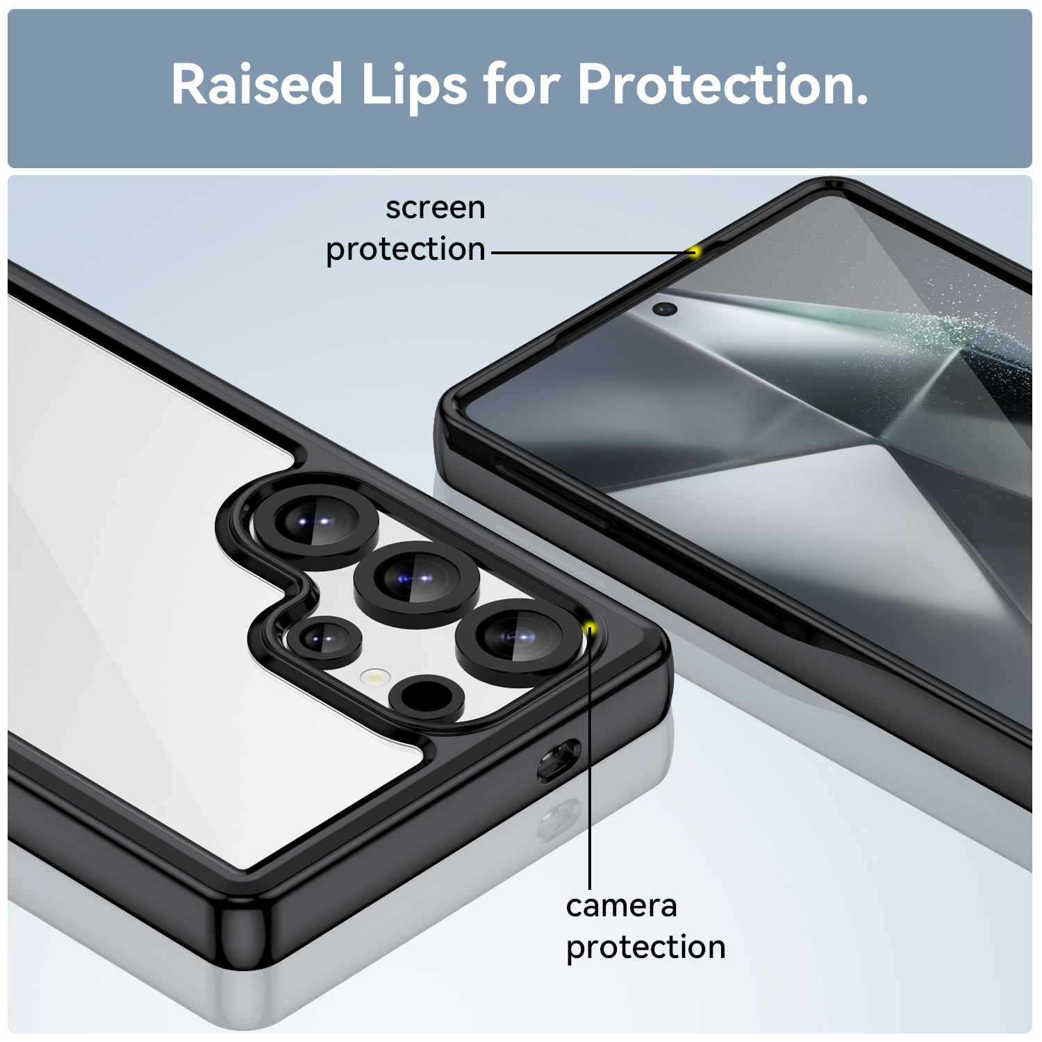 Husa telefon, pentru Samsung Galaxy S25 Ultra De inalta calitate Hard Backplane Soft Border Pure si Luminos Simtire confortabila, Negru, Transparent