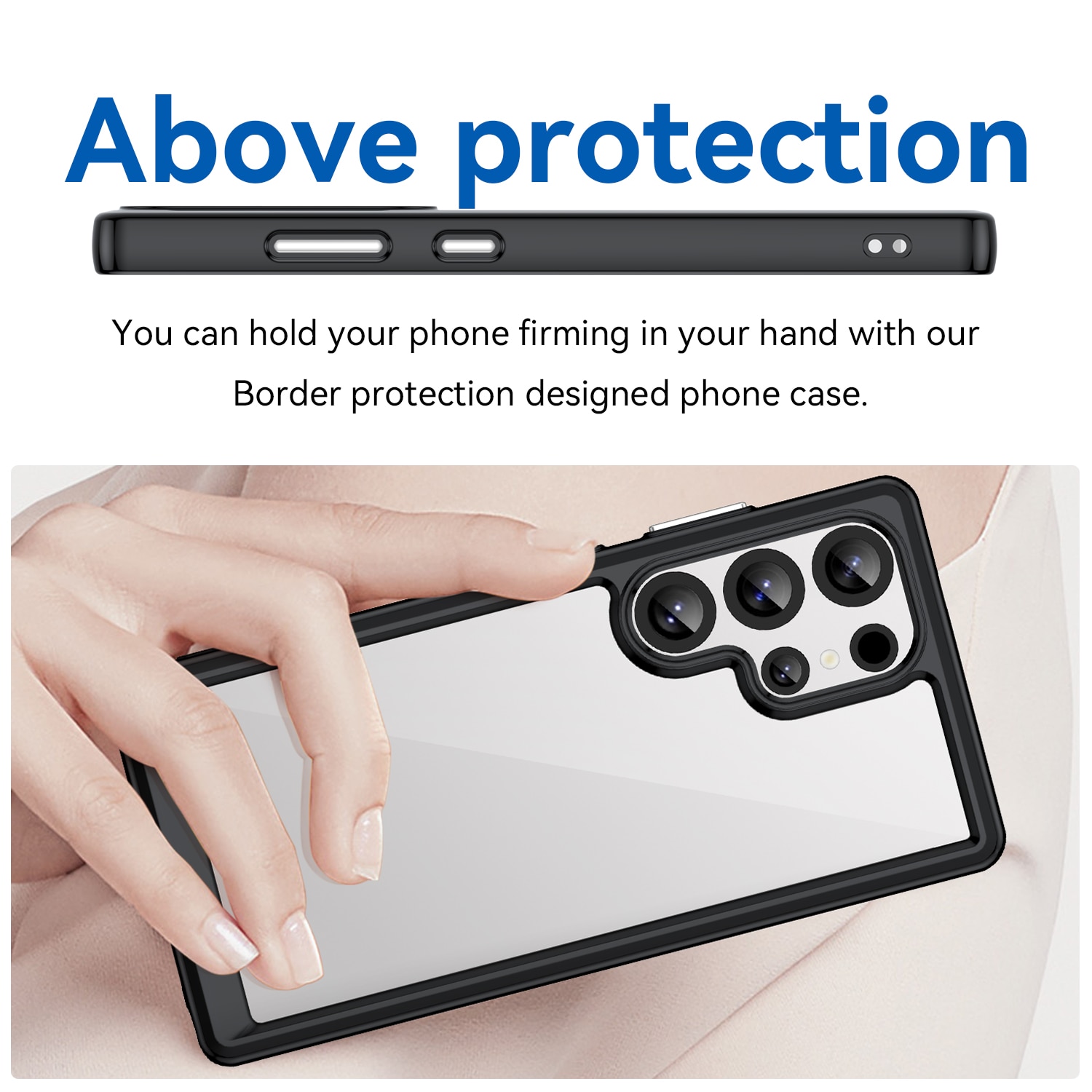 Husa telefon, pentru Samsung Galaxy S25 Ultra De inalta calitate Hard Backplane Soft Border Pure si Luminos Simtire confortabila, Negru, Transparent