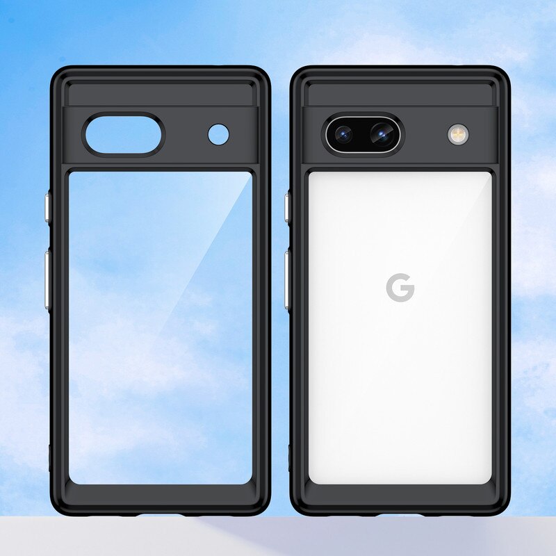 Husa telefon, pentru Google Pixel 7a De inalta calitate Hard Backplane Soft Border Pure si Luminos Simtire confortabila, Negru, Transparent