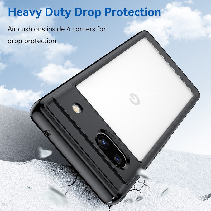 Husa telefon, pentru Google Pixel 7a De inalta calitate Hard Backplane Soft Border Pure si Luminos Simtire confortabila, Negru, Transparent