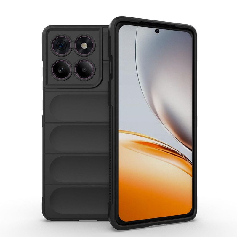 Husa telefon, pentru Motorola Edge 60 Pro 5G, Heavy Duty 3D cu dungi senzoriale Soft Silicone Full Portection Rezistent la socuri, Negru intens